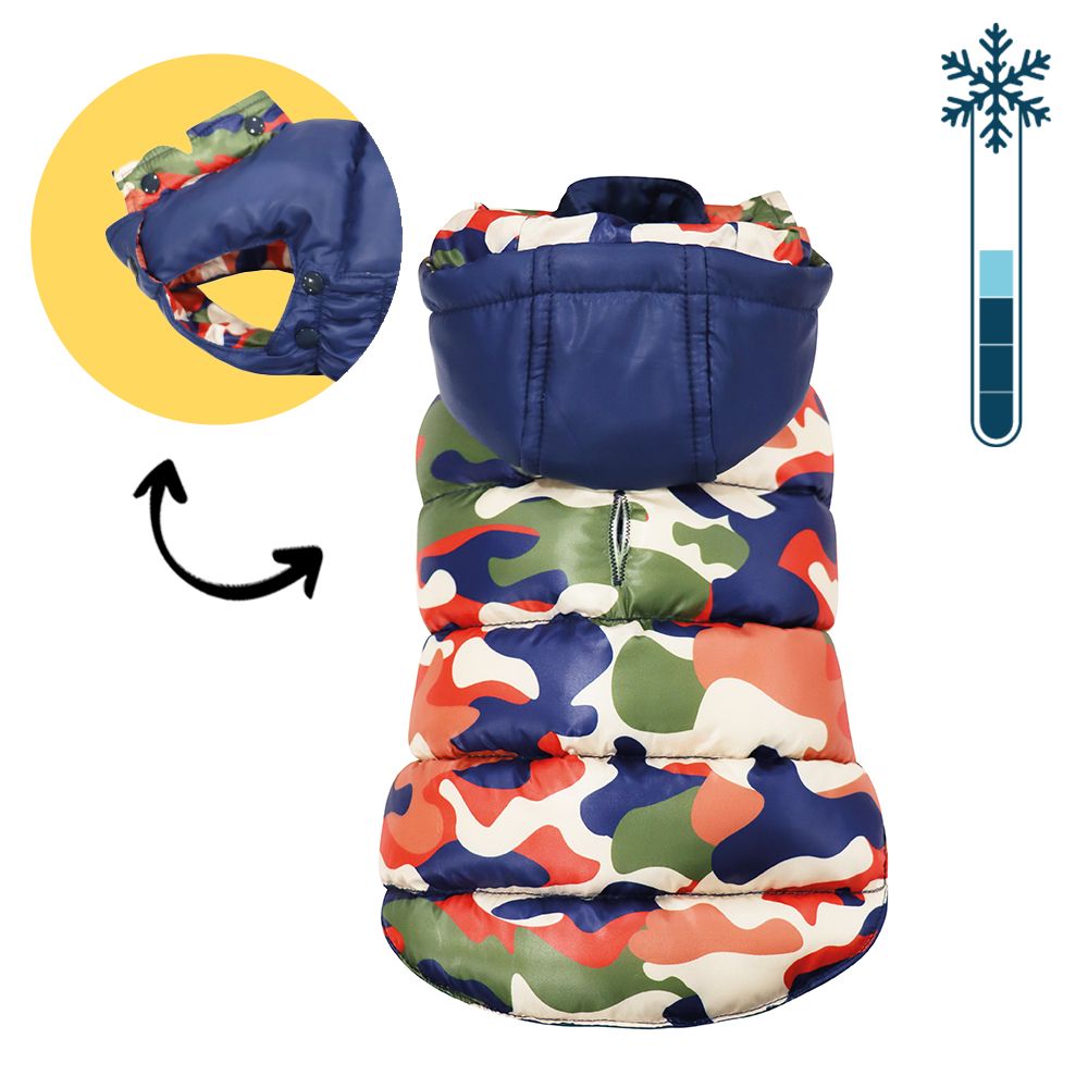 Croici - Padded waterproof dog jacket - Pod Camouflage