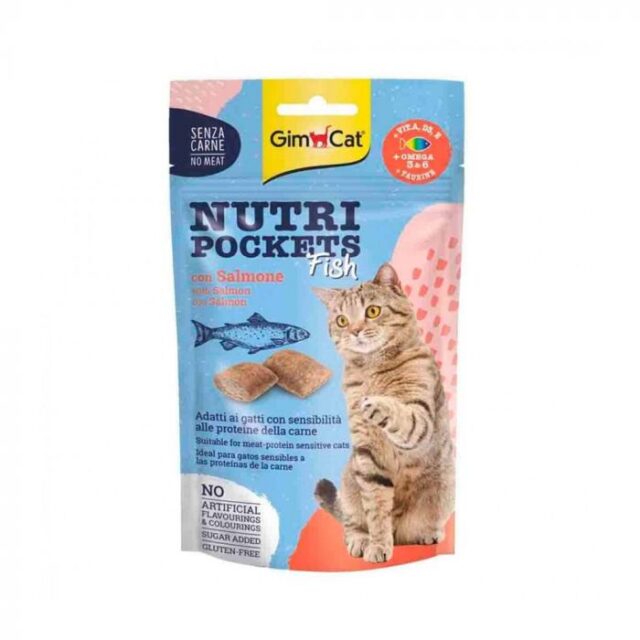 Gimcat nutri pockets fish with salmon 60gr no meat ingredients