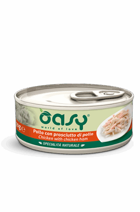 Oasy konserve pule & proshute per mace adulte 70gr
