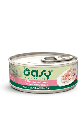 Oasy konserve pule & salmon per mace adulte 70gr