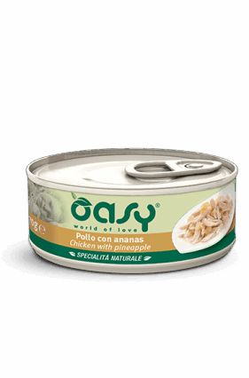 Oasy konserve pule & ananas per mace adulte 70gr
