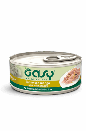 Oasy konserve ton & mango per mace adulte 70gr