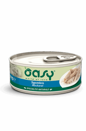 Oasy konserve peshku skumbri per mace adulte 70gr