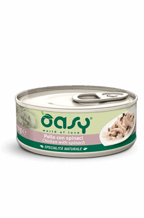 Oasy konserve pule & spinaq per mace adulte 70gr