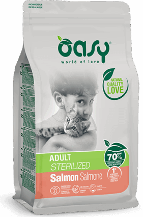Oasy me Salmon per Mace te Sterilizuar 1.5kg