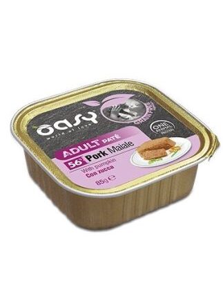 Oasy paté derri me kungull per mace adulte 85 gr